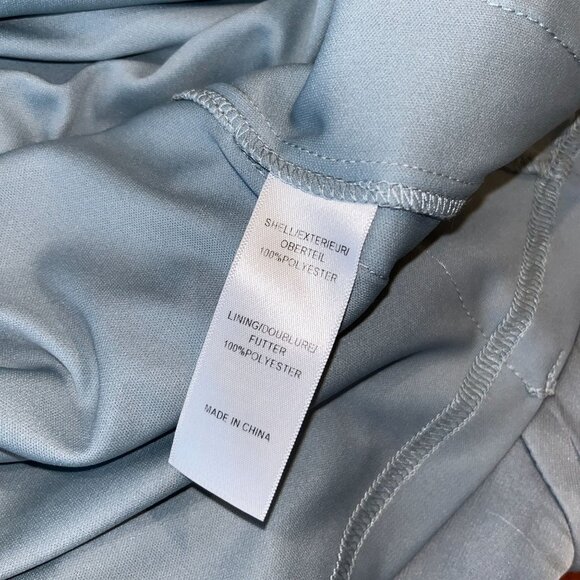 Adrianna Papell Strapless Blue Chiffon Ruffle  Dress Womes 14 - Picture 11 of 12